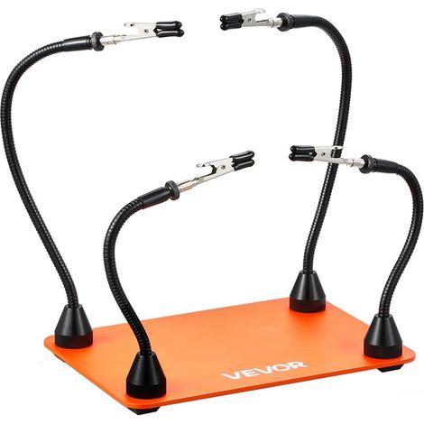 Troisième Main Soudure Magnétique VEVOR 4 Bras Flexibles Base Acier 201x140mm pour Réparation Électronique LFS0201 (1/5)