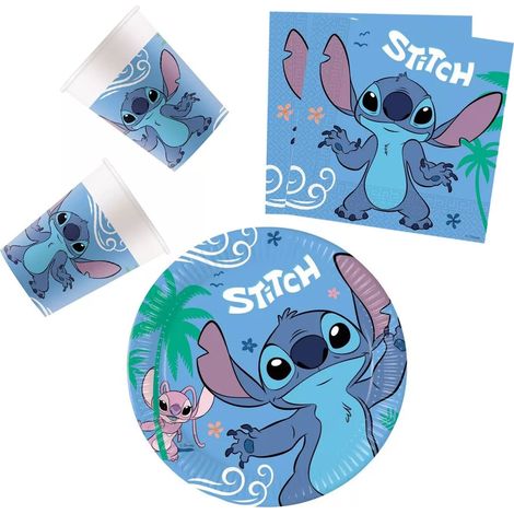 Juego de vajilla de papel para fiesta de cumpleaños de Lilo & Stitch