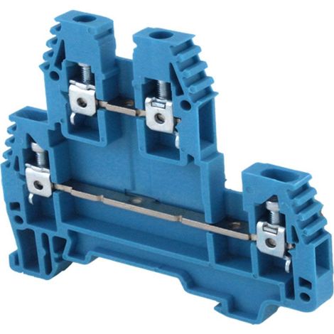 Borne de jonction deux étage à vis 2,5mm² - pas 5mm - bleu - IMO