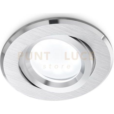 GFA130- FARETTO DA INCASSO ORIENTABILE IN ALLUMINIO COLORE ALLUMINIO SPAZZOLATO D.8,5CM 1 LUCE ATTACCO GU10