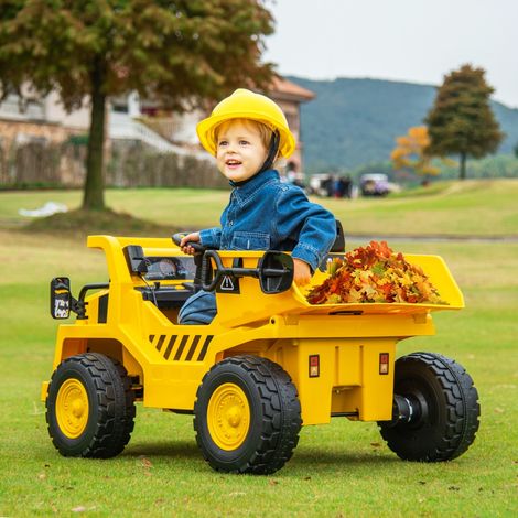 Maisonchic – Camion-benne électrique pour enfants 12V – Benne basculante à 45° – Télécommande et mégaphone – 4 roues antidérapantes – Vitesse 3-4 km/h - CW4555 (1/3)