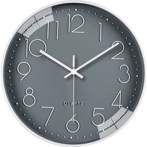 Horloge Murale - 30 Cm - Quartz Silencieuse - Alimentation Pile - Forme Ronde - Pour Maison Bureau Cuisine Chambre Salon - 1 Piece (1/5)