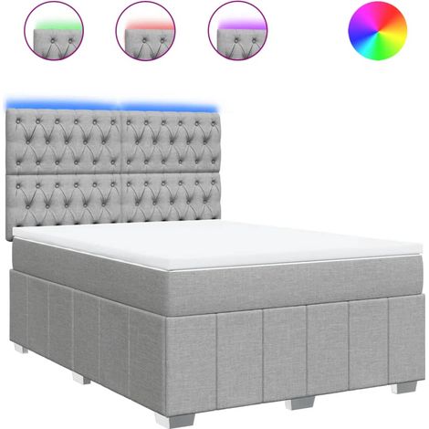 Maison Exclusive - Cama box spring con colchón tela gris claro 16