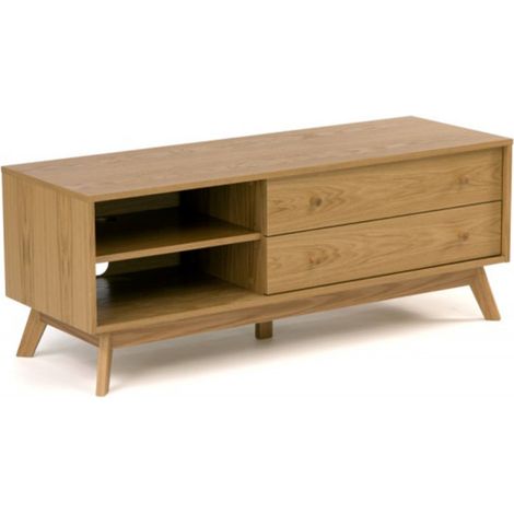 Meuble TV Design "Kensal" 130cm Chêne (1/5)