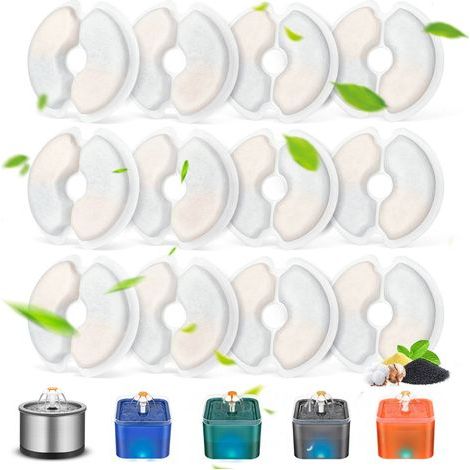 12er-Packung – Filterkartuschen für Trinkbrunnen (rund mit Kerbe) – Ersatzfilterschwämme für Katzen und Hunde (Universalgröße) (1/5)