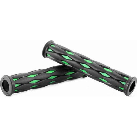 Gants de guidon pour trottinette électrique et moto, poignées de frein et de klaxon, manchons en caoutchouc antidérapants, confortables et résistants, polyvalents (à carreaux verts et noirs) (1/5)