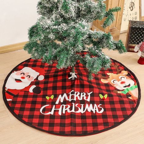 Tapis de sapin de Noël à carreaux décoratifs, tapis de sapin de Noël, tablier de sapin Old Moose, tapis de sapin de Noël (1/4)