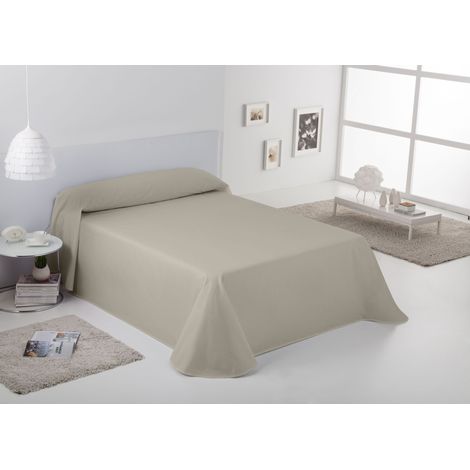 Colcha/Cubrecama RÚSTICO LISOS color Lino - Cama de 135/140 cm. - Hilo tintado - 50% Algodón/30% Poliéster/20% Lino