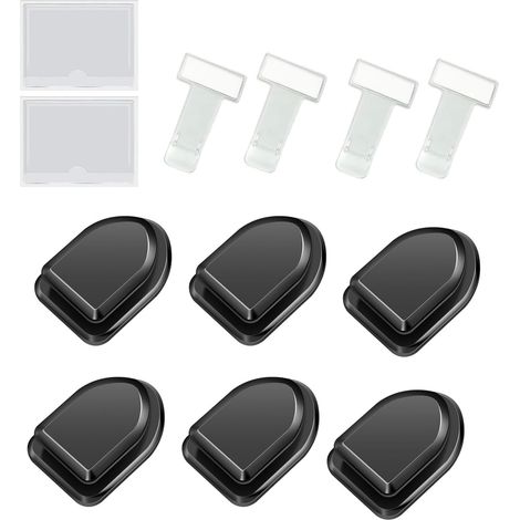 Support Carte Pare Brise, Kit Organisateur Voiture 12 Pièces avec Porte-Documents, Crochets Siège et Clips Ticket, Universel (1/5)
