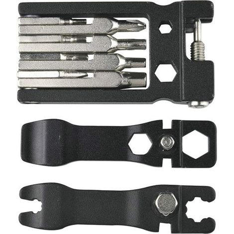 Herramientas multifuncionales para bicicletas, herramienta MTB 19 en 1, kit de reparación de bicicletas con llaves Allen y llave de radios.