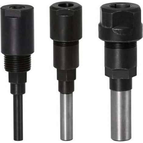 Router Collet Extension Bit de routeur Extension de collet et rognage Découpage Machine de gravure Extender Porte-mandrin de travail du bois Fraise (1/4 Shank+8MM Shank+1/2 Shank) (1/5)