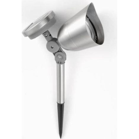 Spot a énergie solaire en inox brossé - GALIX - 0,29W - 30 Lumens - 8h d'éclairage (1/3)