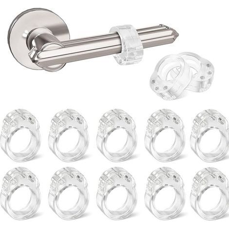 12 Pièces Porte en Silicone Anti-Poignée De Porte Protection Poignee Porte De Mur Et De Meubles de fenêtre, Flexible et étirable (Transparent) (1/5)