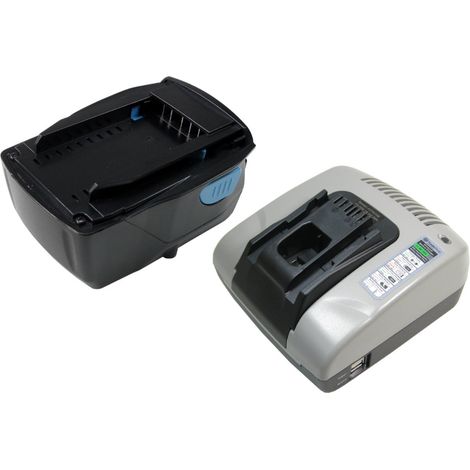 Trade-Shop Set: Li-Ion Akku 21,6V 5000mAh + Ladegerät mit USB für Hilti SIW 22T-A, WSR 22-A, SIW 6AT-A22, SIW 22T-A 1/2", SIW 9-A22 3/4", TE 2-A22 (1/5)