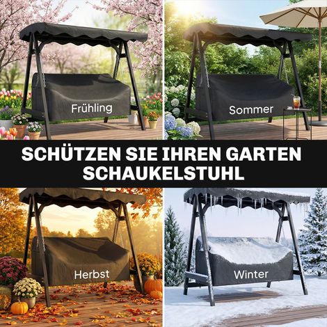 Housse imperméable pour balancelle 3 places, anti-vent et anti-UV, en Oxford 420D, protection jardin extérieure (1/4)