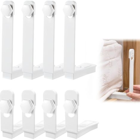 Bloc Drap Housse Sangle Matelas Attache Drap, 2 Tailles de Cadre de Plaque Antidérapante 8 Pcs Coins de Positionnement de Feuille Convient pour l'organisation de la Literie de Chambre à Coucher Blanc (1/5)
