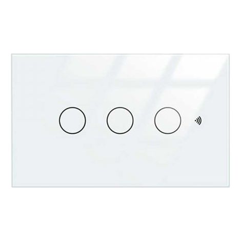 A2ZWORLD Interruttore Da Scatola 503, Touch Bianco, WIFI 2.4G+BLE+RF 433MHz, Bluetooth BLE Mesh, TUYA Smart Life, 220V 10A, 120X72X38mm Per Scatola 503, IP20,Disponibili 1,2,3 Tasti (3 Tasti)