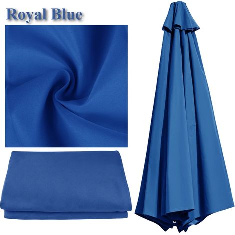 (Bleu foncé, 2,7 m, 8 baleines) Toile de rechange imperméable pour parasol, toile de protection solaire pour parasols. (1/5)