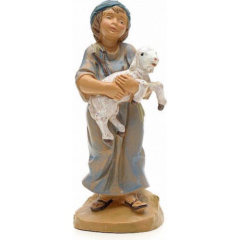 PASTORE CON AGNELLO 12CM IN RESINA (F-49)