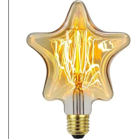 Dekorative Vintage-Glühbirne in Sternform, E27-Sockel, warmes Licht, ideal für Hochzeiten, Schlafzimmer und Inneneinrichtung.