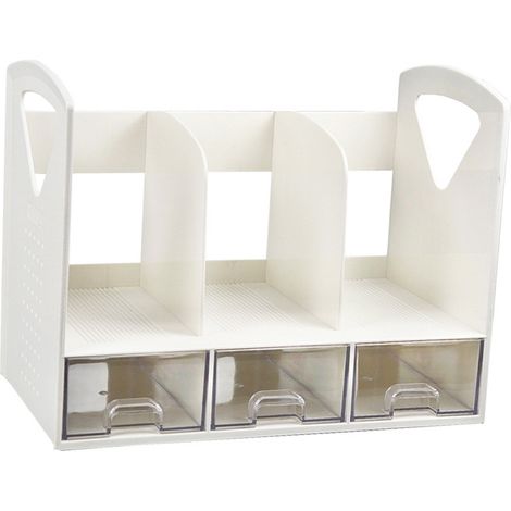 Classeur à revues et étagère bureau en ABS avec tiroir, rangement livres bureautique chambre (1/4)