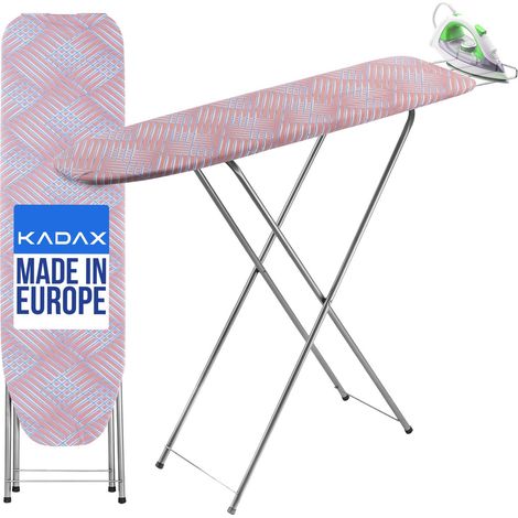 Table à repasser avec compartiment, table à repasser vapeur 104 x 30 cm avec plateau coulissant, station de repassage vapeur compacte avec base en mousse (pêche) (1/5)