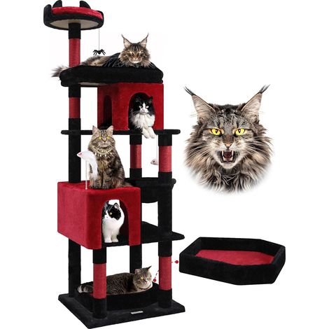 S72 Arbre a Chat 183 cm avec 2 Niches Plateformes pour 2/3 Chats (1/5)