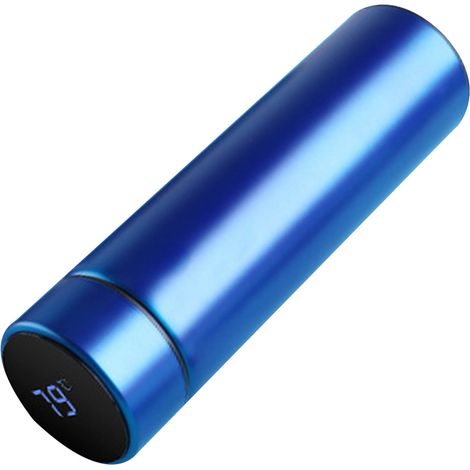 Bouteille isotherme de 500 ml, revêtement en acier inoxydable 304, fond en silicone, format portable, bleue. (1/5)