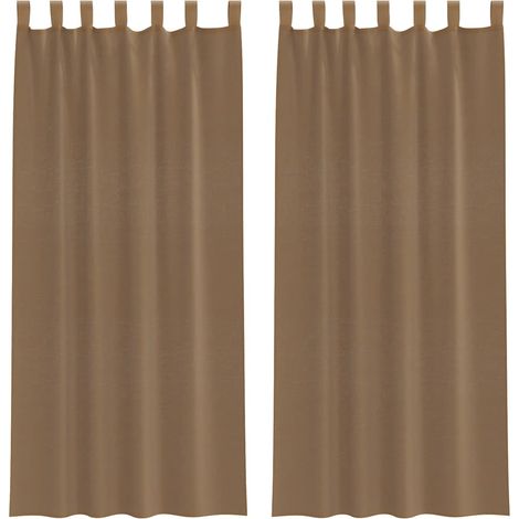 Maison Exclusive - Voile Vorhänge mit Schlaufen 2 Stk. Hellbraun