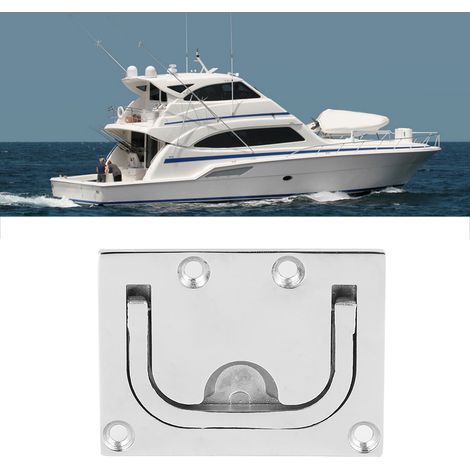 Poignée de tirage carrée encastrée en acier inoxydable 316, anneau de levage maritime pour bateau, accessoire de pont, quincaillerie marine robuste (1/5)