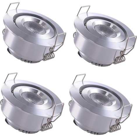 4 Mini Spot Encastrable LED Plafond Spot encastré Lampe 1W Blanc Chaud 3000K