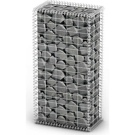 Panier de gabion Mur en gabion Clôture de gabion avec couvercle Fil galvanisé 100 x 50 x 30 cm 22602 (1/4)
