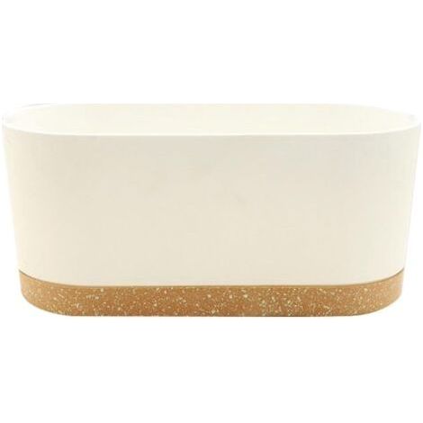 Planteur rectangulaire, jardinière en plastique, jardinière pour légumes, balcon, jardinière simple, chambre à coucher balcon salon jardinière (blanc, A)40 x 17,8 cm (1/5)