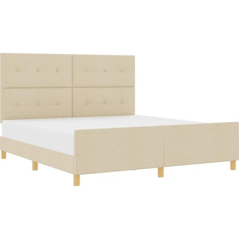 Maison Exclusive - Struttura del letto con testiera Crema 180 x 200 cm Tessuto (1/5)