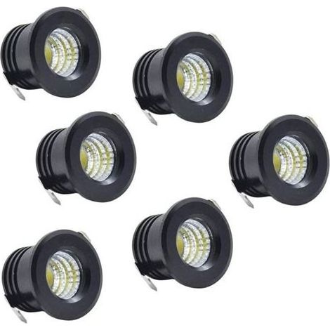 Set of 6 Mini Spots spots to the Ceiling LED Characters Mini Spot LED for ceiling of cabinet, 3 W, White Warm- (1/5)
