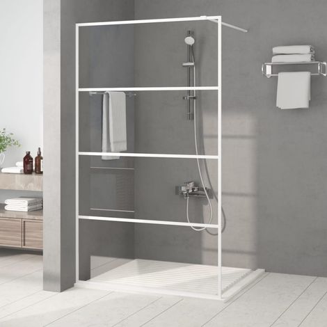 Paroi de douche Paroi de baignoire - Blanc 115x195 cm Verre ESG transparent BV864887 - BonneVie (1/5)