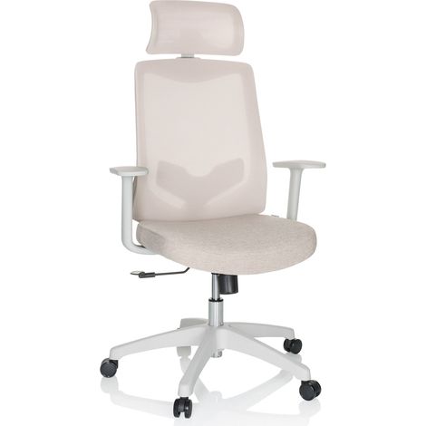 Siège de bureau / Siège pivotant MIKEO W Maille / Tissu beige hjh OFFICE