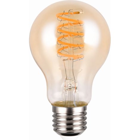 Ampoule, Ampoule led E27 spirale avec variateur Ambre en Verre, TRIO