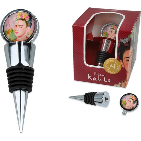 Bouchon de bouteille décoratif en verre, autoportrait de Frida Kahlo (1/5)