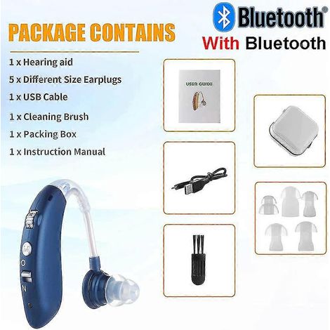 Wiederaufladbarer Bluetooth-Audiofonos-Kopfhörer mit Verstärker, kabelloses Headset für Hörgeschädigte (Blue Bluetooth) – Modelljahr 2021 (1/5)