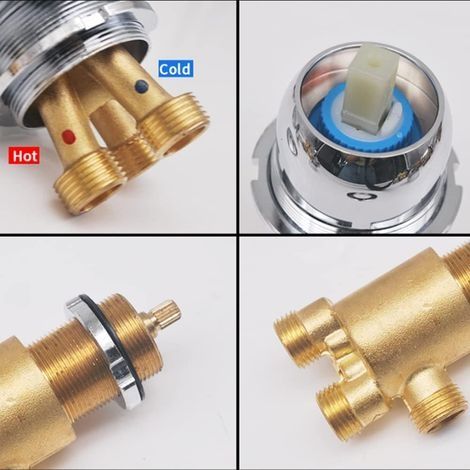 Badewannenarmatur, Mischbatterie, zweiteilige Duscharmatur mit Warm- und Kaltwasseranschluss (1/4)