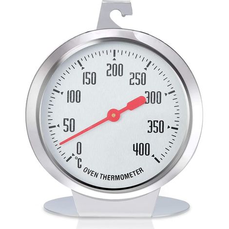 Thermomètre de four, thermomètre à grill en acier inoxydable 0 à 400 °C, cadran en acier inoxydable, indicateur de température de cuisson pour viande, grillades, gâteaux (1/5)