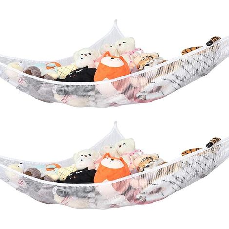 Filiyano-Lot de 2 peluches de rangement pour hamac enfant, grand filet de rangement (1/5)