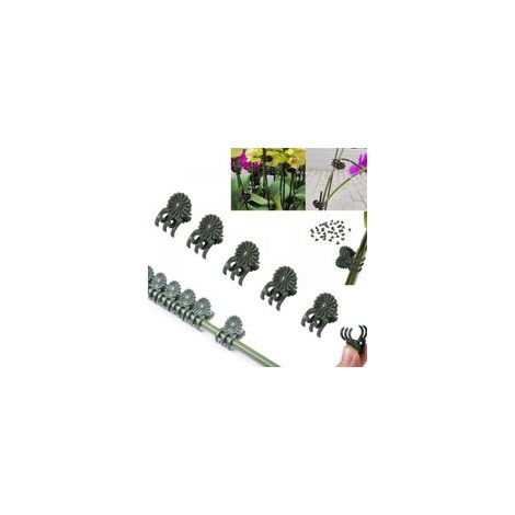 (100 Pieces) Clips de Support Plante,Clips pour Plantes Grimpantes,Clips Orchideen,Clips Attache Tuteur,Jardin Clips de Fixation Plante en Plastique, pour Légumes, Plantes,Fleurs (1/5)