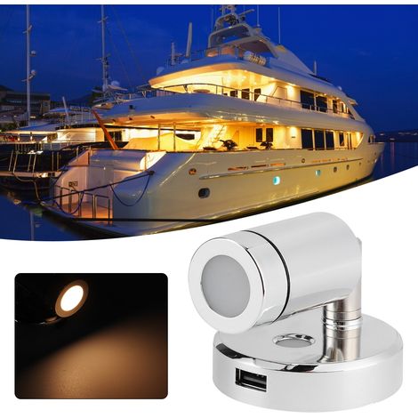 Lampe de lecture LED 12 V 160 lm 3000-3300 K, lampe de table tactile avec interface de chargement USB, idéale pour les bateaux, les voitures et les environnements marins. (1/5)