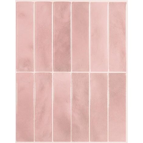 Stickers muraux 3D en époxy, rose, 22,9 x 29 cm, 5 feuilles, stickers auto-adhésifs en PU pour carrelage de cuisine et de salle de bain. (1/5)
