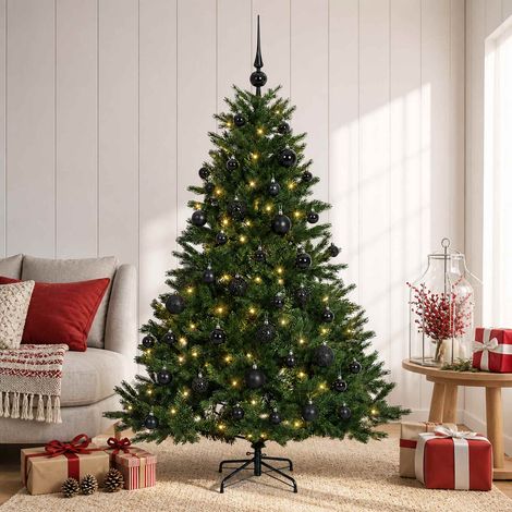 vidaXL Artificial Christmas Tree with Bauble 150 cm 150 LEDs (1/5)