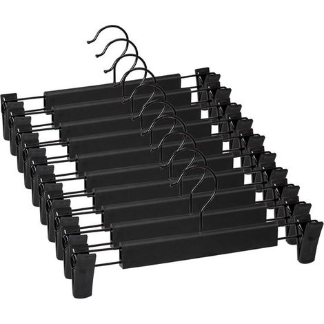 Kleiderbügel，10 Stück，Hosenbügel mit Clips，Rutschfeste Bügel mit Clips，Kleiderständer/Garderobenständer/Jacken-/Hosenbügel，Kleidung und Jeans (1/5)