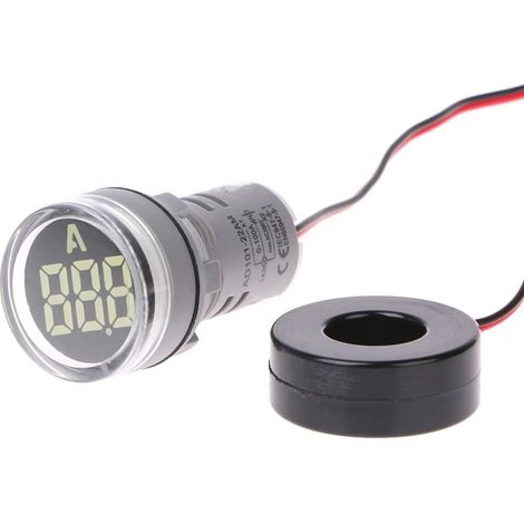 Amperometro digitale AC 220V 22mm 0-100A con lampada di segnalazione per il monitoraggio della corrente (bianco)