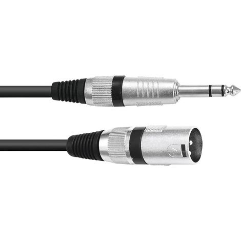 Omnitronic 30225197 XLR Câble adaptateur [1x XLR mâle 3 pôles - 1x Jack mâle 6,3 mm (stéréo)] 5.00 m noir